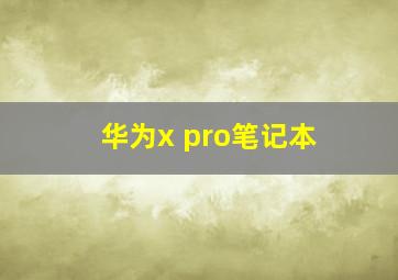 华为x pro笔记本